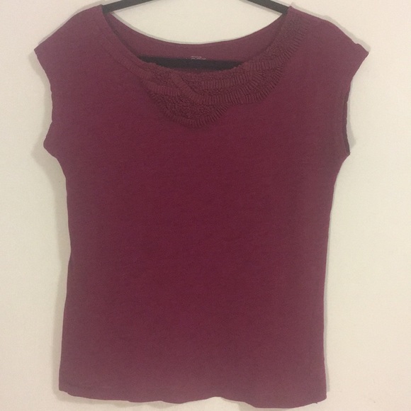Dressy Magenta T-Shirt by Ann Taylor Loft (size S) - Picture 1 of 6